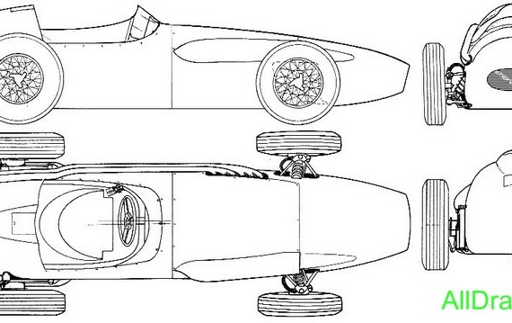 Aston Martin DBR4 250 F1 GP OW (1959) (Астон Мартин ДБР4 250 Ф1 ГП ОВ (1959)) - чертежи (рисунки) автомобиля